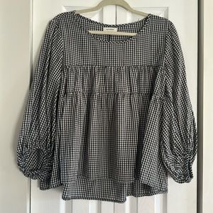 MAX STUDIO gingham blouse size small